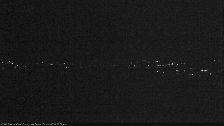 Lake Travis webcam, January 9, 2019 11:30 PM CT