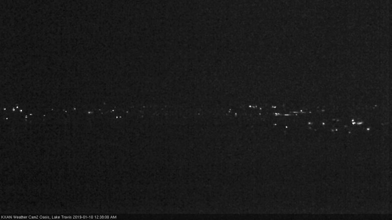 Lake Travis webcam, January 9, 2019 11:40 PM CT