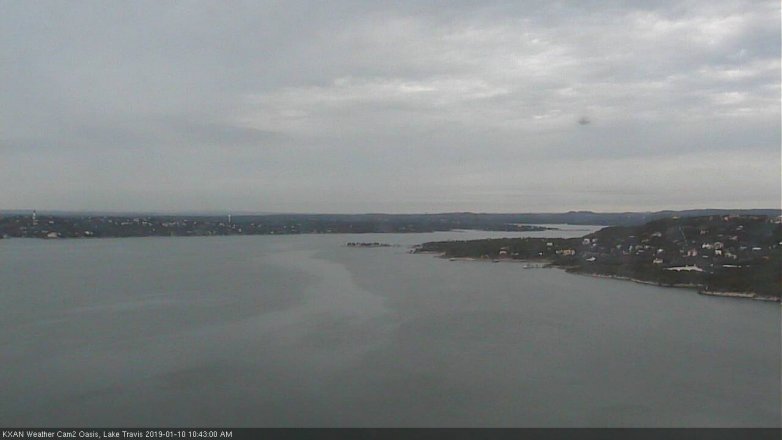Lake Travis webcam, January 10, 2019 9:45 AM CT