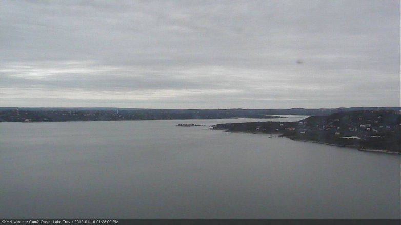 Lake Travis webcam, January 10, 2019 12:30 PM CT