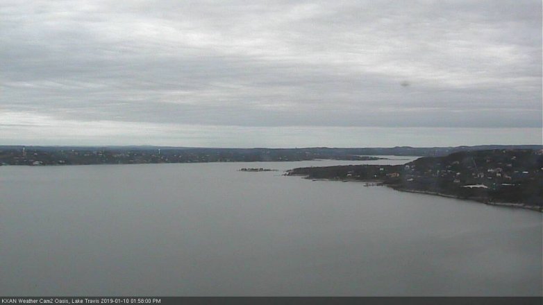 Lake Travis webcam, January 10, 2019 1:00 PM CT
