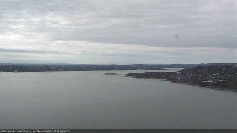 Lake Travis webcam, January 10, 2019 1:10 PM CT