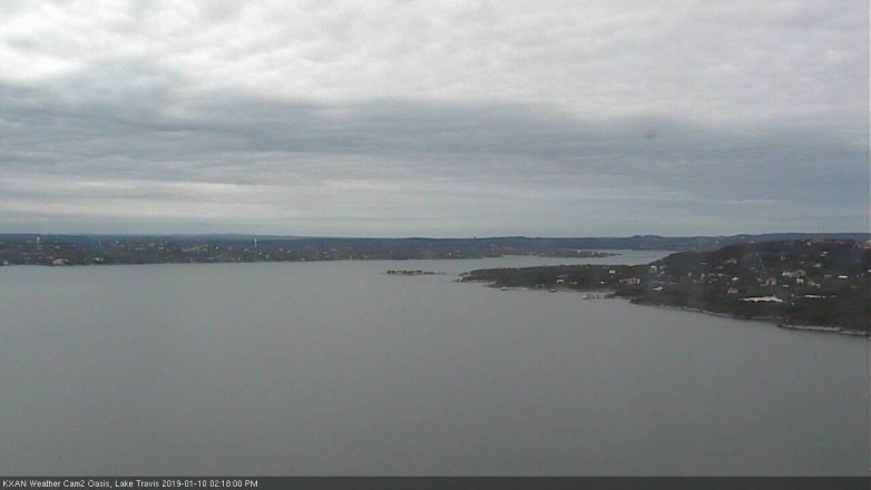 Lake Travis webcam, January 10, 2019 1:20 PM CT