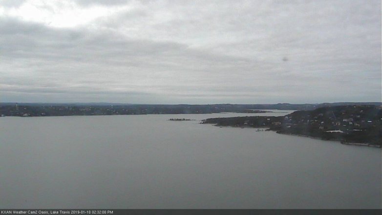 Lake Travis webcam, January 10, 2019 1:35 PM CT