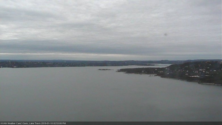 Lake Travis webcam, January 10, 2019 1:55 PM CT