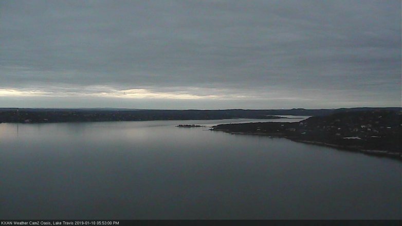 Lake Travis webcam, January 10, 2019 4:55 PM CT