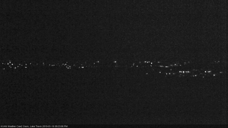 Lake Travis webcam, January 10, 2019 8:25 PM CT