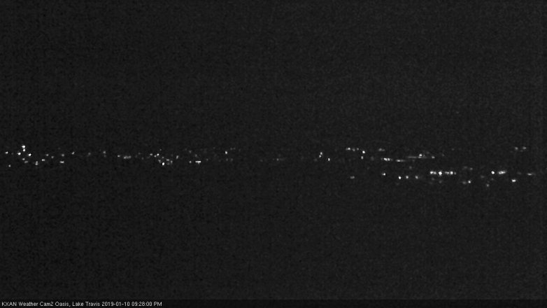 Lake Travis webcam, January 10, 2019 8:30 PM CT
