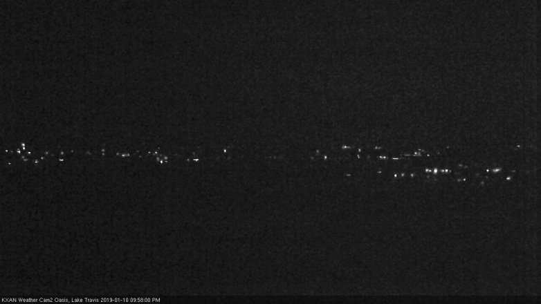 Lake Travis webcam, January 10, 2019 9:00 PM CT