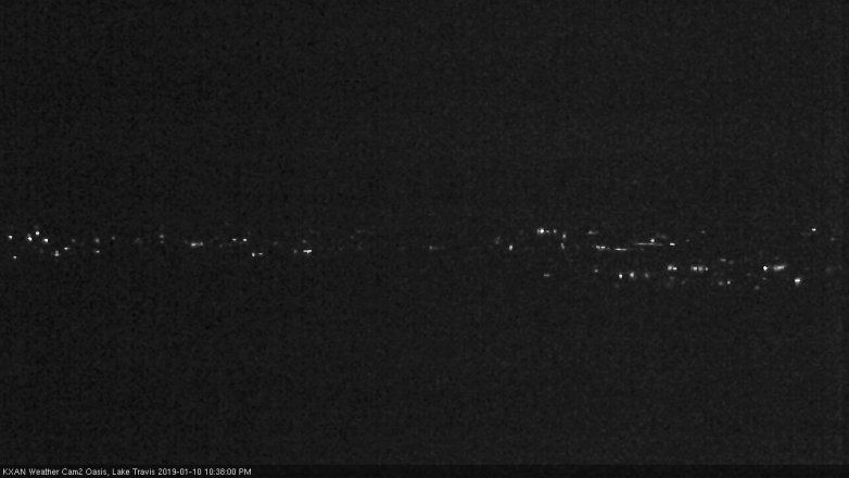 Lake Travis webcam, January 10, 2019 9:40 PM CT