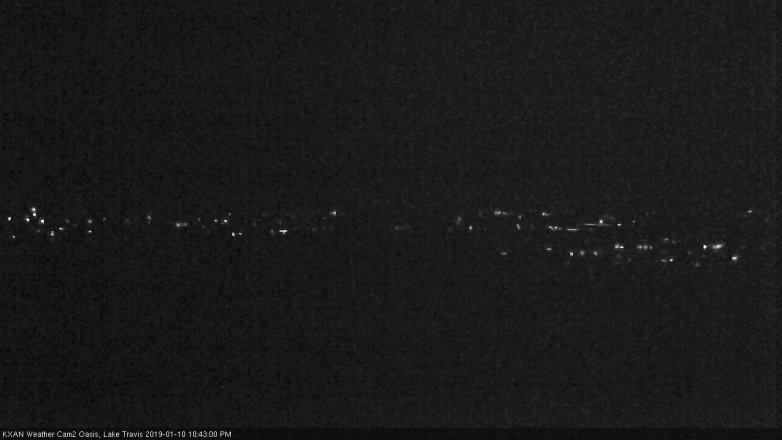 Lake Travis webcam, January 10, 2019 9:45 PM CT
