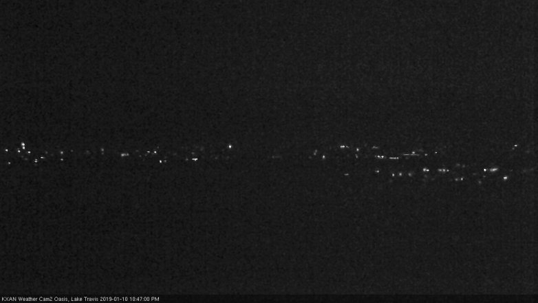Lake Travis webcam, January 10, 2019 9:50 PM CT