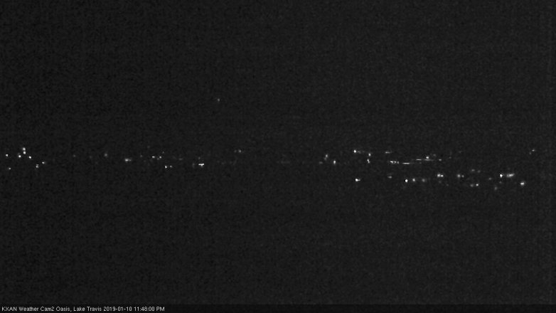 Lake Travis webcam, January 10, 2019 10:50 PM CT