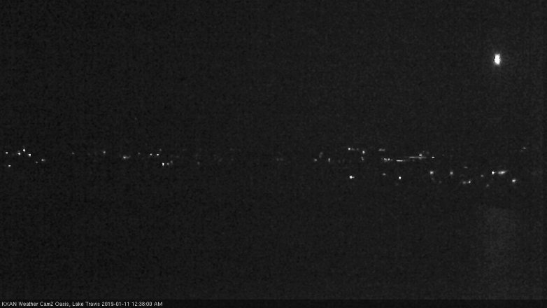 Lake Travis webcam, January 10, 2019 11:40 PM CT