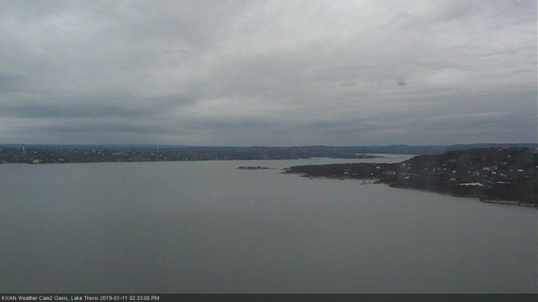 Lake Travis webcam, January 11, 2019 1:35 PM CT