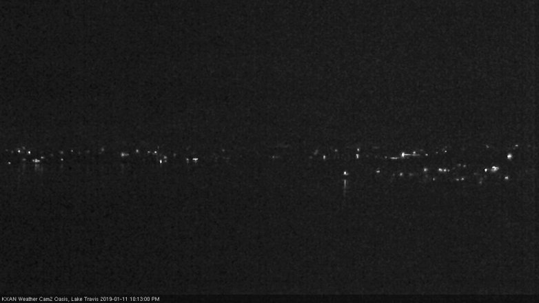Lake Travis webcam, January 11, 2019 9:15 PM CT