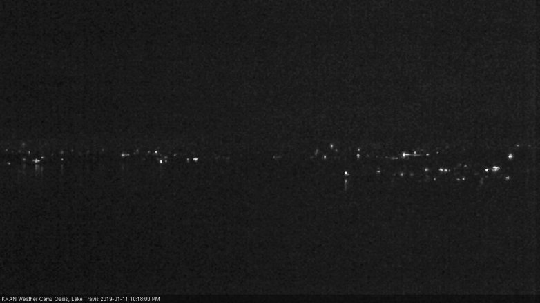 Lake Travis webcam, January 11, 2019 9:20 PM CT