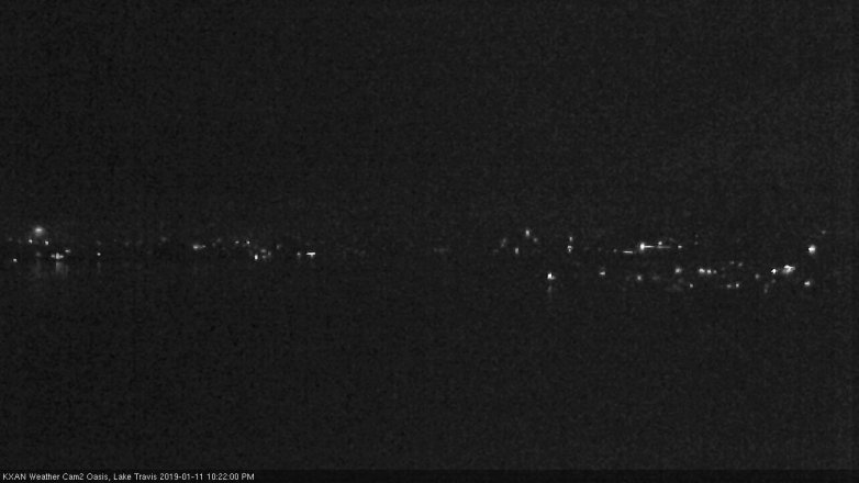 Lake Travis webcam, January 11, 2019 9:25 PM CT
