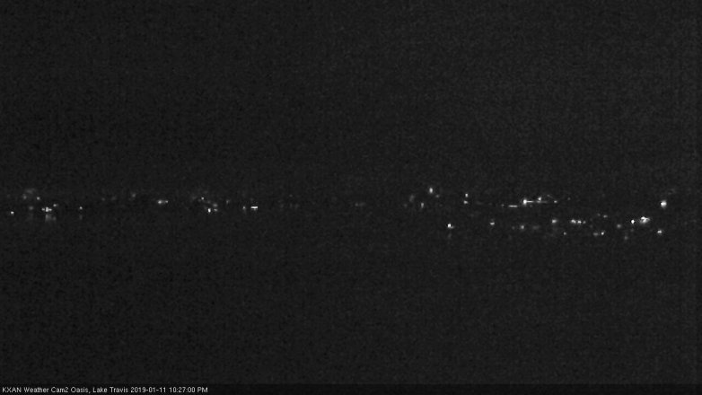 Lake Travis webcam, January 11, 2019 9:30 PM CT