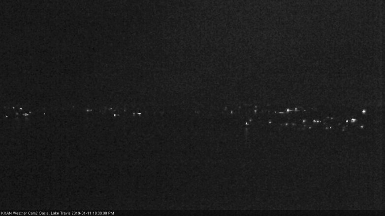 Lake Travis webcam, January 11, 2019 9:40 PM CT