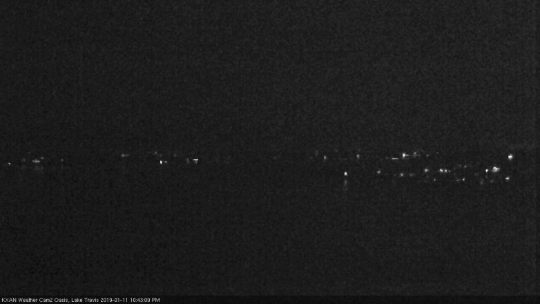 Lake Travis webcam, January 11, 2019 9:45 PM CT