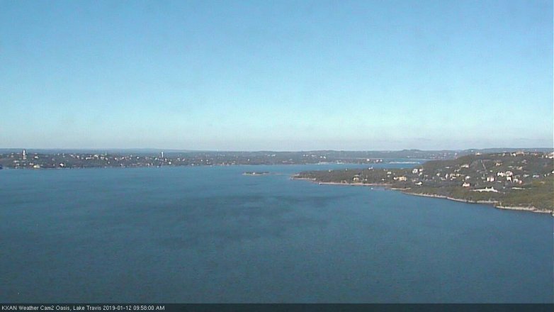 Lake Travis webcam, January 12, 2019 9:00 AM CT