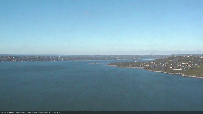 Lake Travis webcam, January 12, 2019 9:25 AM CT