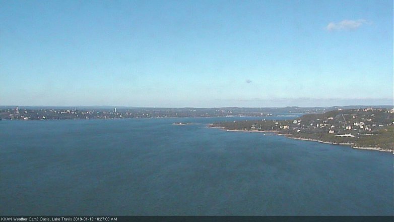 Lake Travis webcam, January 12, 2019 9:30 AM CT