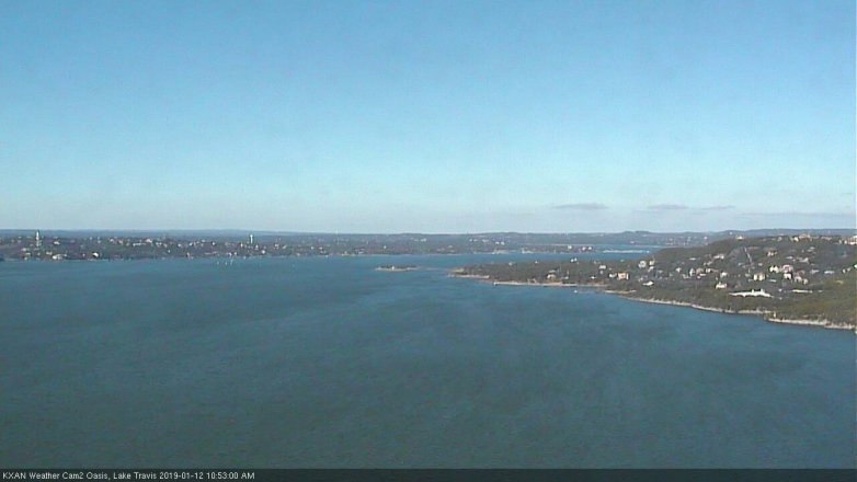 Lake Travis webcam, January 12, 2019 9:55 AM CT