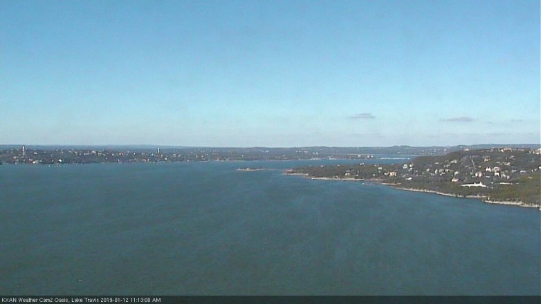 Lake Travis webcam, January 12, 2019 10:15 AM CT