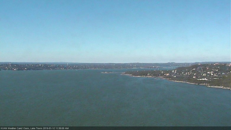 Lake Travis webcam, January 12, 2019 11:00 AM CT