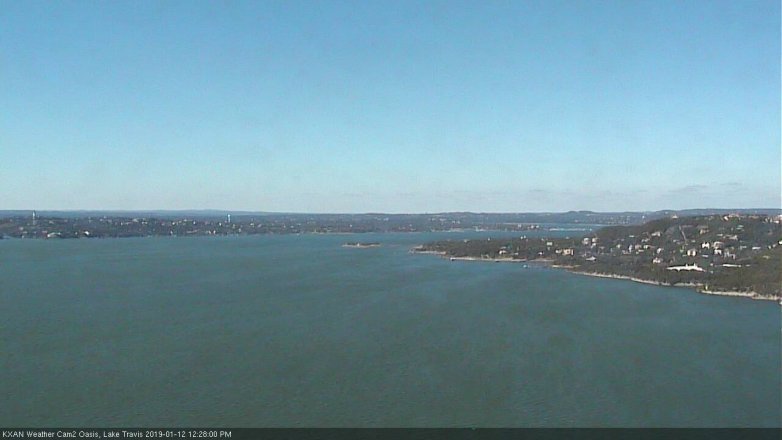 Lake Travis webcam, January 12, 2019 11:30 AM CT