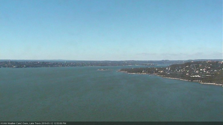 Lake Travis webcam, January 12, 2019 11:55 AM CT