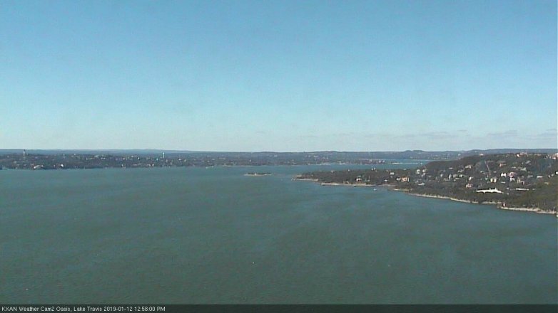 Lake Travis webcam, January 12, 2019 12:00 PM CT