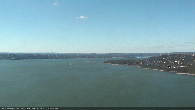 Lake Travis webcam, January 12, 2019 1:05 PM CT
