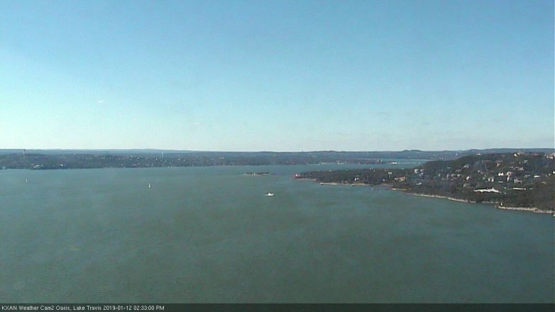 Lake Travis webcam, January 12, 2019 1:35 PM CT