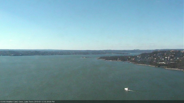 Lake Travis webcam, January 12, 2019 1:40 PM CT