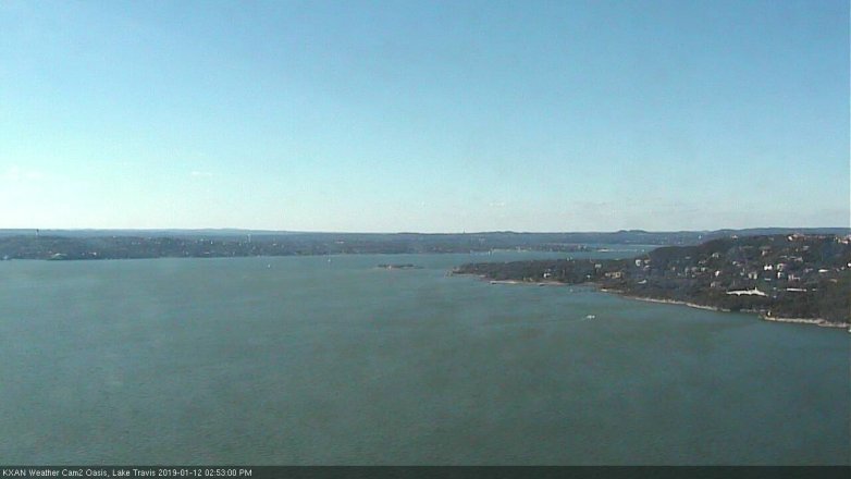 Lake Travis webcam, January 12, 2019 1:55 PM CT