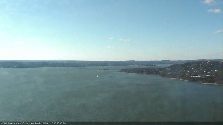 Lake Travis webcam, January 12, 2019 2:55 PM CT
