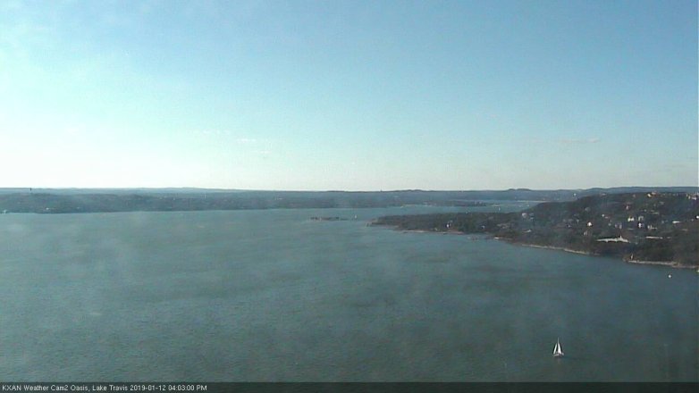 Lake Travis webcam, January 12, 2019 3:05 PM CT