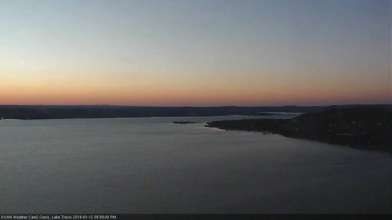 Lake Travis webcam, January 12, 2019 5:00 PM CT