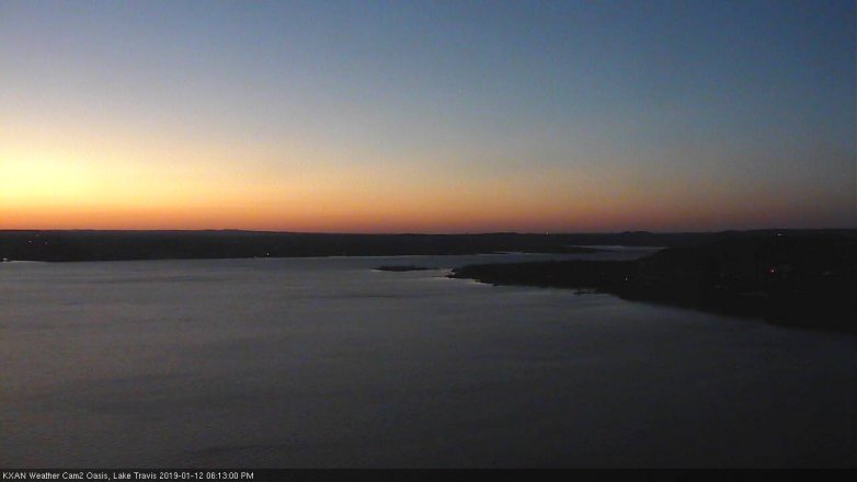 Lake Travis webcam, January 12, 2019 5:15 PM CT
