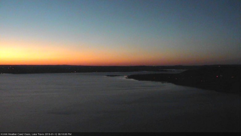Lake Travis webcam, January 12, 2019 5:20 PM CT