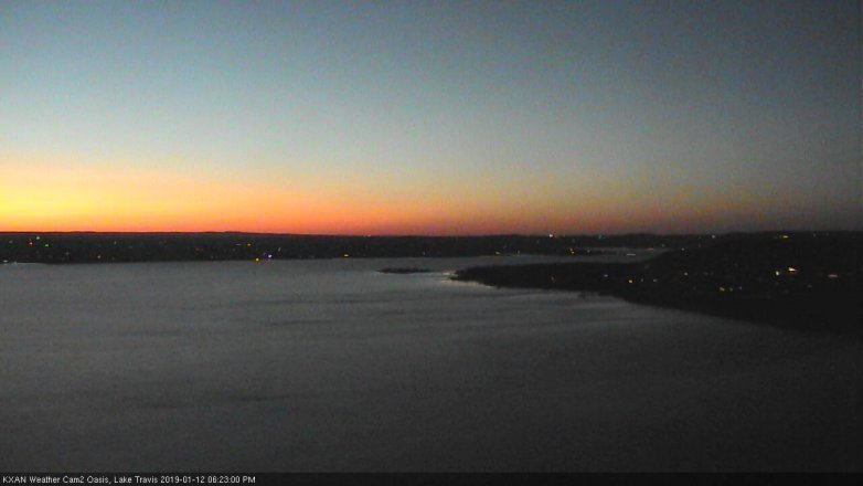 Lake Travis webcam, January 12, 2019 5:25 PM CT