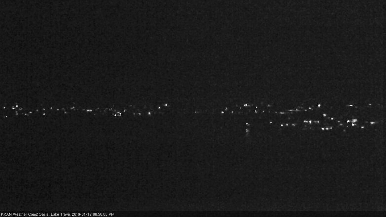 Lake Travis webcam, January 12, 2019 8:00 PM CT