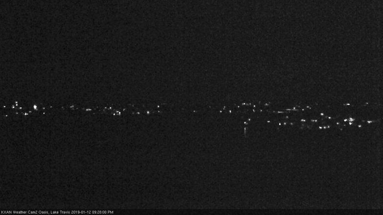 Lake Travis webcam, January 12, 2019 8:30 PM CT