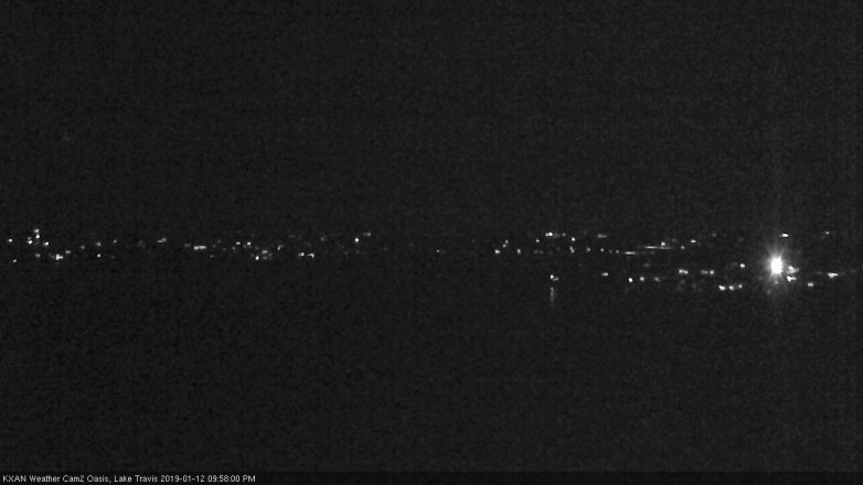 Lake Travis webcam, January 12, 2019 9:00 PM CT