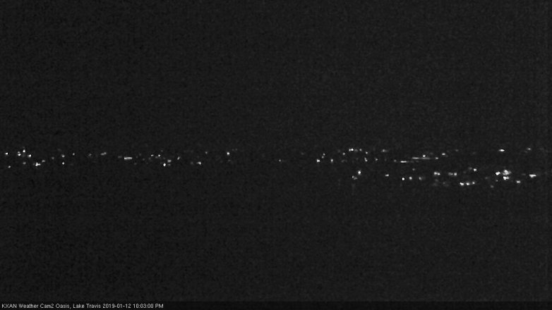 Lake Travis webcam, January 12, 2019 9:05 PM CT