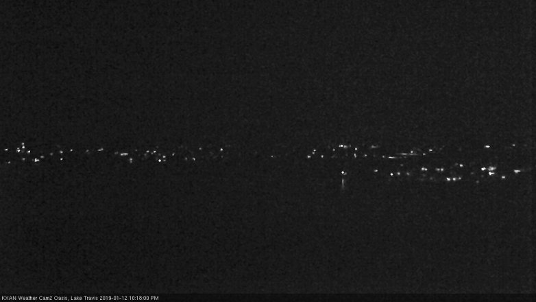 Lake Travis webcam, January 12, 2019 9:20 PM CT