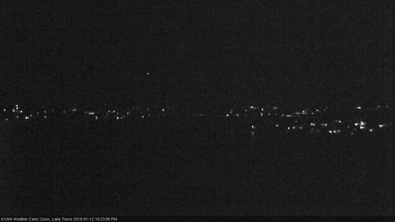 Lake Travis webcam, January 12, 2019 9:25 PM CT